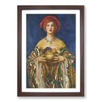 Big Box Art Frank Cowper Cadogan The Golden Bowl Framed Wall Art Picture Print Ready to Hang, Walnut A2 (62 x 45 cm)