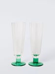 John Lewis Faceted Champagne Glass Flute, Set of 2, 160ml, Green