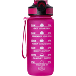 Beauty Rebels Motivational Water Bottle 600 ml Hot Pink