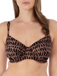 Fantasie Womens Kotu Full Cup Bikini Top - Brown Nylon - Size 36DD