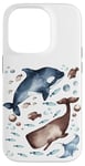 Coque pour iPhone 14 Pro Orca Whale Motif For Kids With Ocean Fish Pattern Cute Fishy