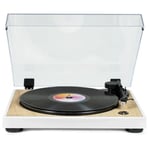 THOMSON TT301 - PLATINE VINYLE DESIGN 33 ET 45 TOURS - TETE DE LECTURE AUDIO-TECHNICA AT3600L - BOIS ET BLANC