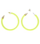 Pair of Neon Yellow Earrings - Costume Accessory Fancy Dress Up 80's Disco