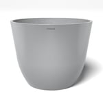 POTS&MORE Pot de Fleurs Novo 50 VP045002 (diamètre 51 cm, Design Rond, Couleur Gris Clair, Hauteur 40,5 cm, Pot en Plastique, pour Plantes d'intérieur)