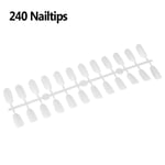 240 Nailtips Kiillotusgeeli Väri Näyttökortti Soikea Tee-se-itse-harjoittelu Nail Art Tips -taulukko Paletti Valkoinen