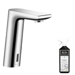 Mitigeur lavabo infrarouge HANSGROHE Metris S chrome + nettoyant Briochin