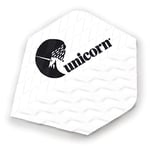 Unicorn Ailettes de fléchette | Design ondulé texturé Blanc | Forme Plus Standard | Polyester Pet Durable 100 microns