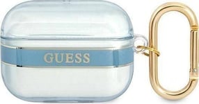 Guess GUAPHHTSB Coque AirPods Pro bleue, ?tui pour ?couteurs + casque, Bleu