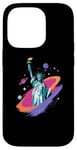 Coque pour iPhone 14 Pro Statue de la Liberté USA tenant une torche flamboyante avec des plantes