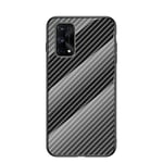 MingMing Case for Realme 7 Pro Case Carbon fiber Clear Tempered Glass Cover Case Compatible with Realme 7 Pro (Black)