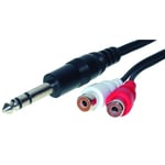 Jack stereo til 2 x Phono hun kabel - 0.2 m