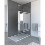 Pack Paroi de Douche 140x200cm - Bande Miroir - Barre de Fixation Extensible et Profil Chrome