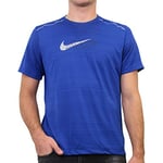 Nike DF Miler Shortsleeve Flash NV T-Shirt Homme Indigo Force/Reflective Silv FR : 2XL (Taille Fabricant : XXL)