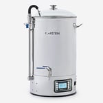 KLARSTEIN Mundschenk - Cuve de brassage, Cuve fermentation bière, MemoryBrew, Ecran LCD, Inox 304, Avec tamis et récipient à grains, Chauffage de 2500 W, 30 L - Argent