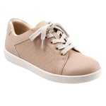 Trotters Adore T2117-112 Womens Beige Wide Leather Lifestyle Trainers Shoes