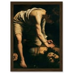 Caravaggio David Goliath Religious Painting Artwork Framed Wall Art Print A4