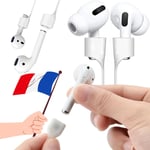 Cable,Cordon magnétique pour proteger et Maintenir Airpods 1 2 3 et Pro - Maintien,Antiperte pour Le Sport en Silicone Blanc - Earhook Anti Perte Accesoire pour Casque et Ecouteurs Apple