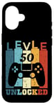 iPhone 16 Level 50 Unlocked: Vintage Video Game Controller 50 Birthday Case