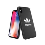 adidas 31584 Coque basique pour iPhone X, Coque résistante aux Chutes, Bords surélevés, blanc/noir