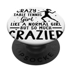 Joueur de ping-pong Crazy Table Tennis Fille PopSockets PopGrip Adhésif