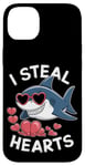 iPhone 14 Plus Cool Shark I Steal Hearts Valentines Day Funny Shark Boy Kid Case