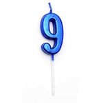 SHATCHI Blue 9 Number Candle Boys Birthday Wedding Anniversary New Year Party Cake Decorations Topper