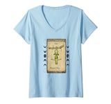 Womens The Hanged Man Frog Tarot Style Graphic, Cool Novelty Frog V-Neck T-Shirt