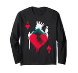 Peace Love Poker - Vintage King Of Hearts Card Game Lover Long Sleeve T-Shirt