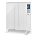 Taurus Tanger 900 - Radiateur électrique à inertie 900W, 5 éléments, Programmable, Température jusqu'à 35°C, 2 modes de fonctionnement, Confort et économique, Fonction "fenêtre ouverte", Blanc