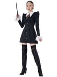 Gothic Mini Dress Wednesday Magic Witch Adult Womens Costume