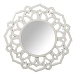 Alexandra House Living Miroir Mural Rond en Plastique Blanc 4 x 54 x 57 cm