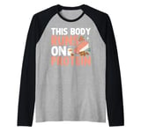 This Body Runs on Protein Weight Lifting Raglan Baseball Tee