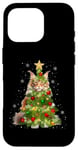 Coque pour iPhone 16 Pro Cat Maine Coon Sapin de Noël pour les amoureux des chats