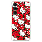 Personalaizer Coque Compatible avec Samsung Galaxy S23 - Hello Kitty avec nœuds Rouges et Pois