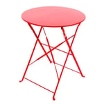 Sanremo - Table D'extérieur Pliante Design Rétro, Couleur Rouge