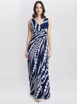 Gina Bacconi Harriet Jersey Maxi Dress, Navy/Multi