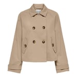 Trench coat FEMME Only avec manches longues et col français beige