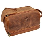 Cuir Trousse de Toilette Homme Voyage - Vanity Organisateur Maquillage - Trousse Toilette Femme