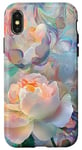 Coque pour iPhone X/XS Rose Garden Aquarelle de rêve en bleu et pêche