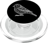 Line Art Oiseau et Ornithologue Pin Siskin PopSockets PopGrip pour MagSafe