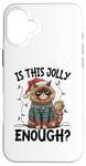 Coque pour iPhone 16 Plus Is This Jolly Enough Grumpy Santa Cat Pun Pun Noël