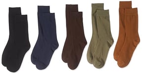 Jack & Jones Men's Jacearth Tones Socks Pack of 5, Aloe/Pack: Magical Forest-Bone Brown-Chestnut-Black, One Size