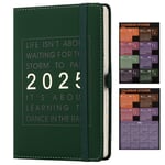 Daily Planner 2025,Academic Diary Day per Page,from Jan 2025 to Dec 2025,Best Agenda & Daily Calendar to Boost Productivity & Gratitude Journal Personal Daily Organizer - 14.5x21.5cm (Green)