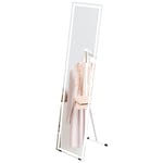 Full Length Mirror with LED Light Wall Mounted Hanging Mirror White