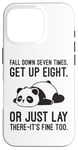 Coque pour iPhone 16 Pro Fall Down Seven Times, Get Up Eight - Humour amusant Lazy Panda