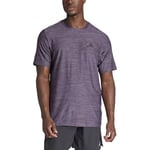 adidas Men's Train Essentials Stretch Training Tee, Shadow Violet/Black/Black, S