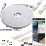 20M RJ45 Cat7 Network LAN Cable Ethernet Patch Flat Lead High Speed Internet SKY