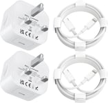 for iPhone USB C Fast Charger Plug and Cable [MFi Certified] 2Pack 20W...