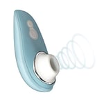 Womanizer Liberty Stimulateur clitoridien avec couvercle pour voyage - Vibromasseur clitoridien 6 niveaux de puissance - Suceur de clitoris étanche - Vibromasseur pour femme - Powder Blue