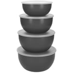 KitchenAid Skålset med lock 4 st, charcoal grey